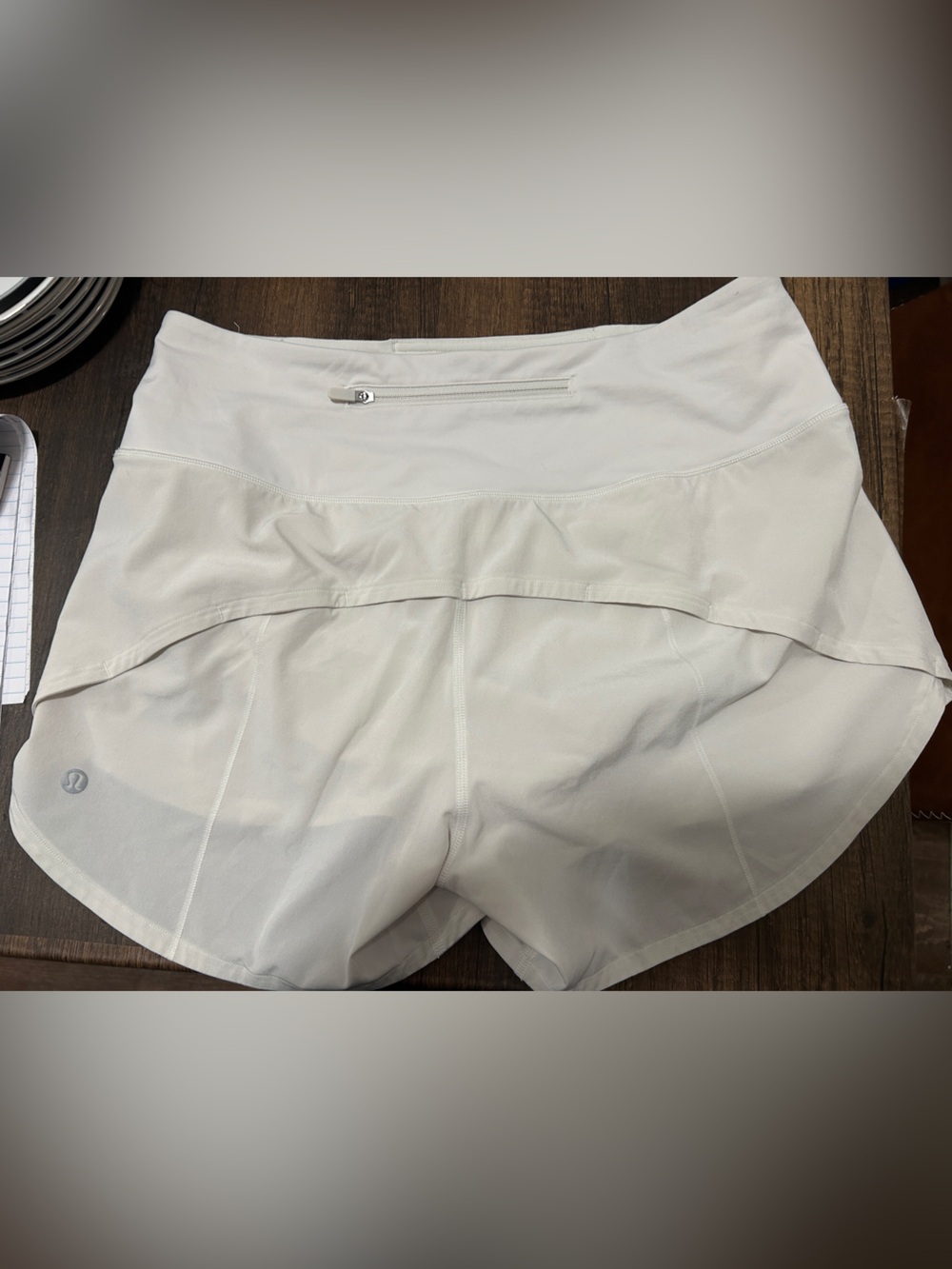 ✨Lululemon athletica women’s  Cream Athletic Shorts with Zip Pocket never worn✨